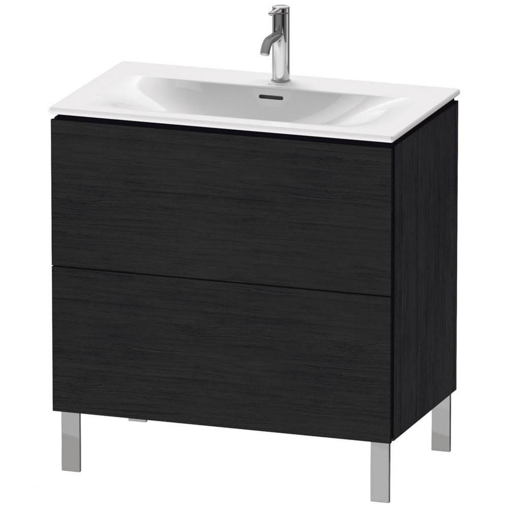 L-Cube Two Drawer Floorstanding Vanity Unit Oak Black