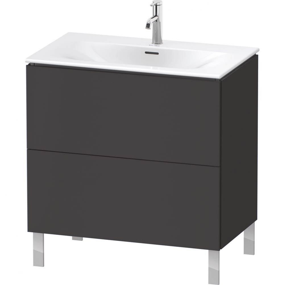 L-Cube Two Drawer Floorstanding Vanity Unit Graphite