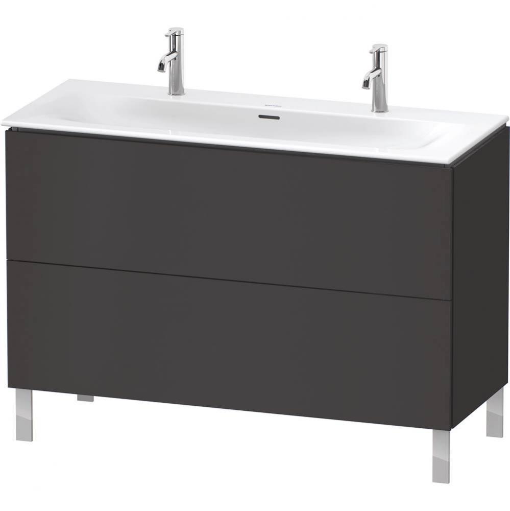 L-Cube Two Drawer Floorstanding Vanity Unit Graphite