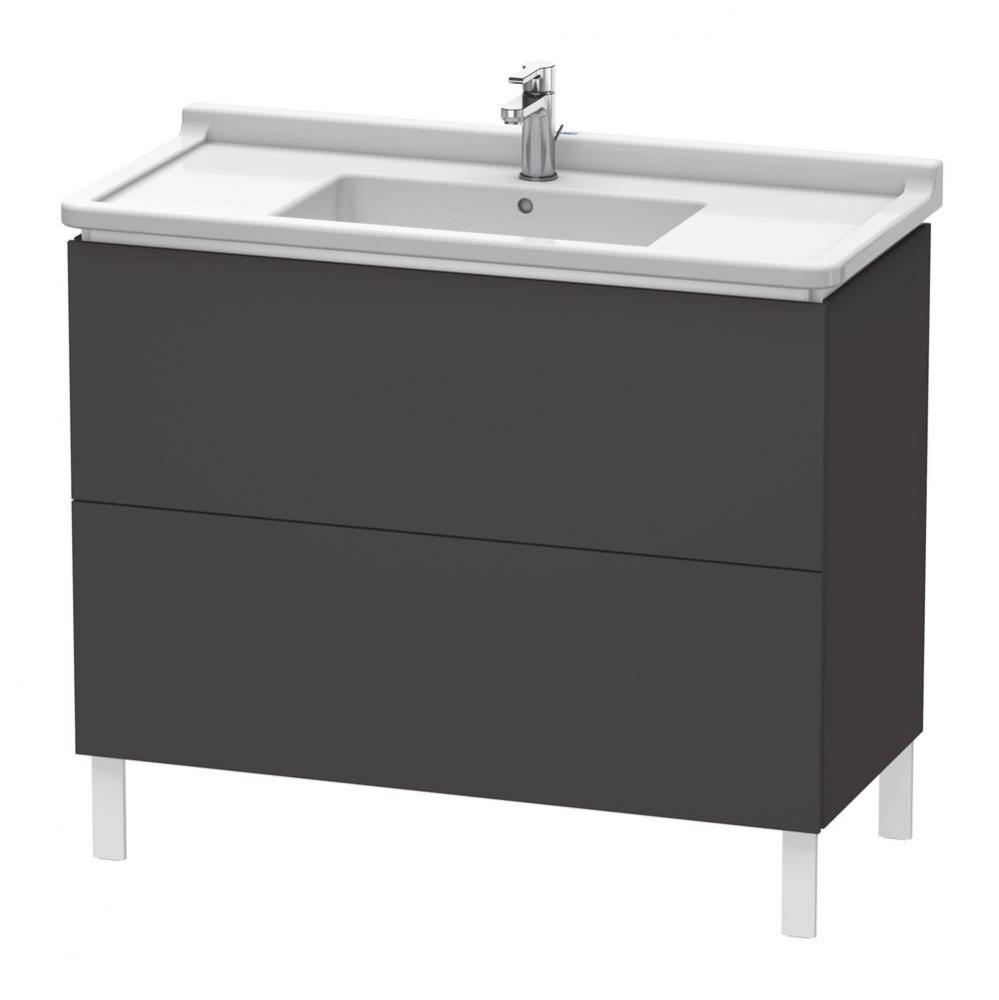 L-Cube Two Drawer Floorstanding Vanity Unit Graphite