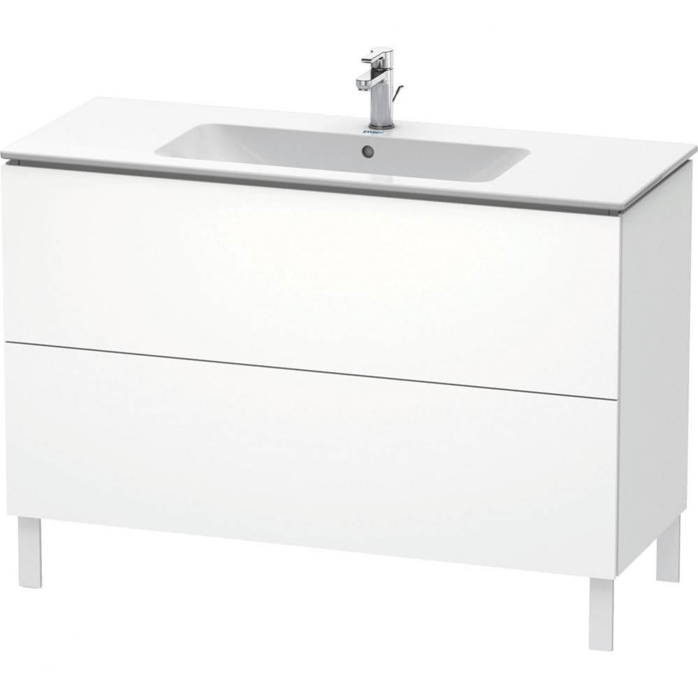 L-Cube Two Drawer Floorstanding Vanity Unit White