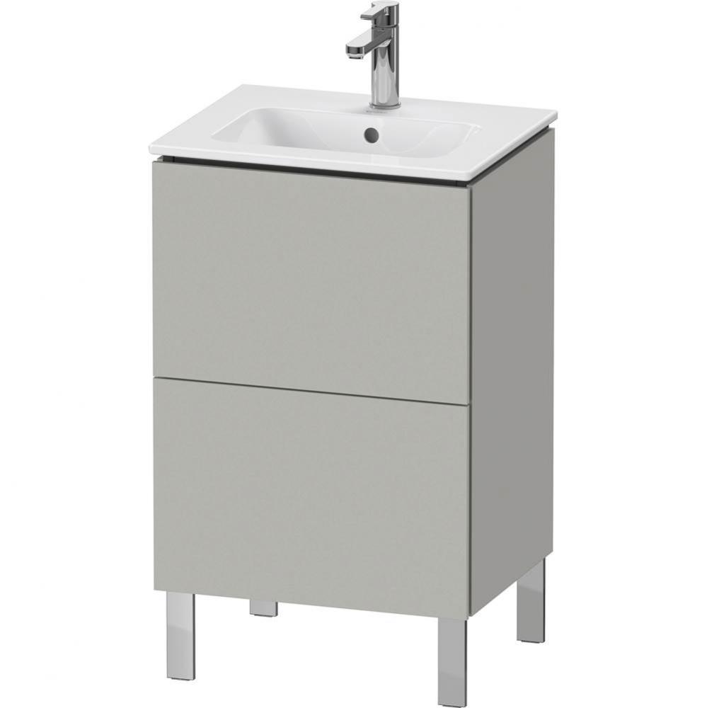 L-Cube Two Drawer Floorstanding Vanity Unit Concrete Gray