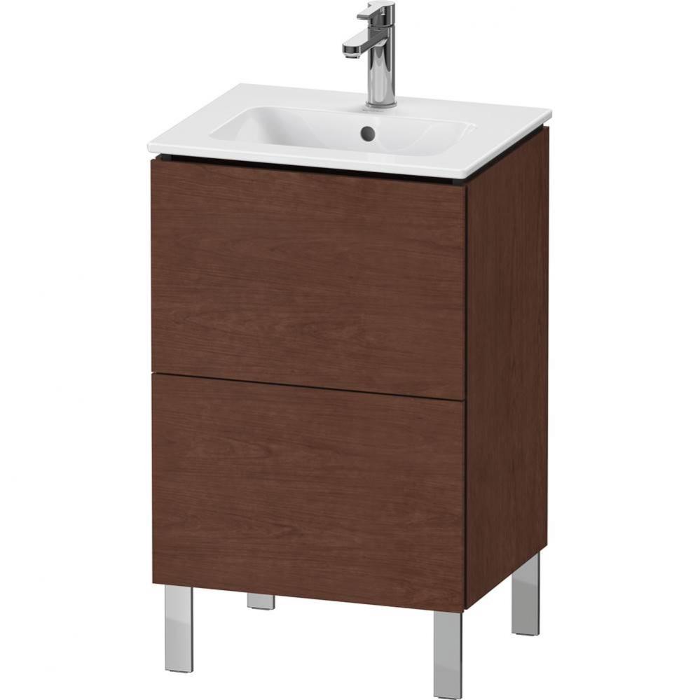 L-Cube Two Drawer Floorstanding Vanity Unit American Walnut