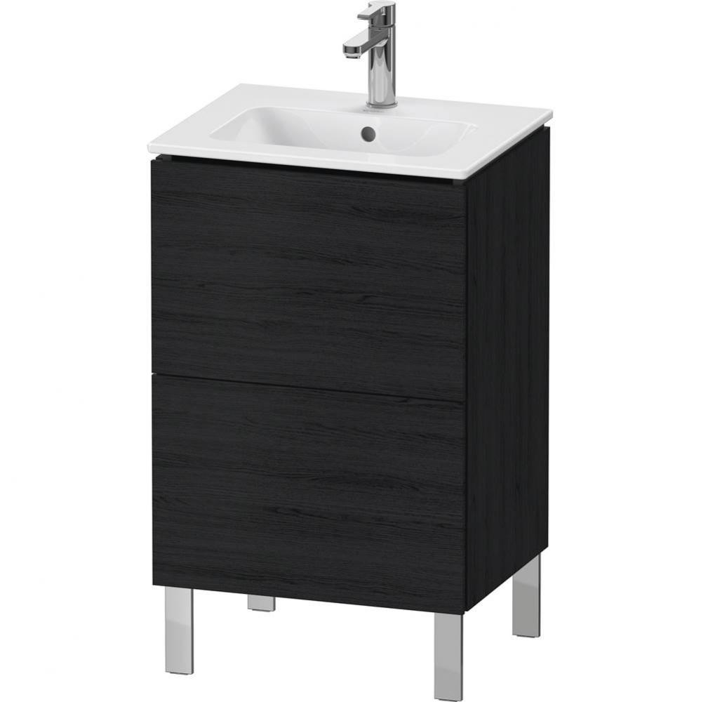 L-Cube Two Drawer Floorstanding Vanity Unit Oak Black