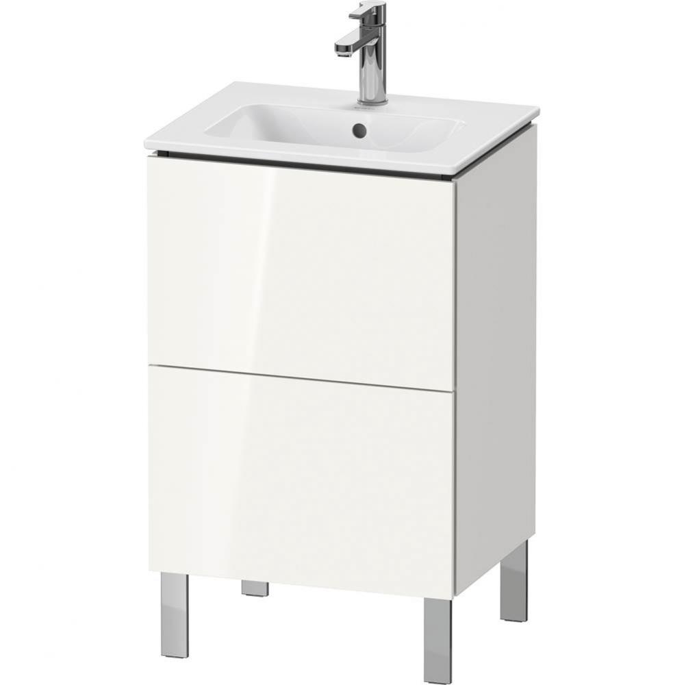 L-Cube Two Drawer Floorstanding Vanity Unit White