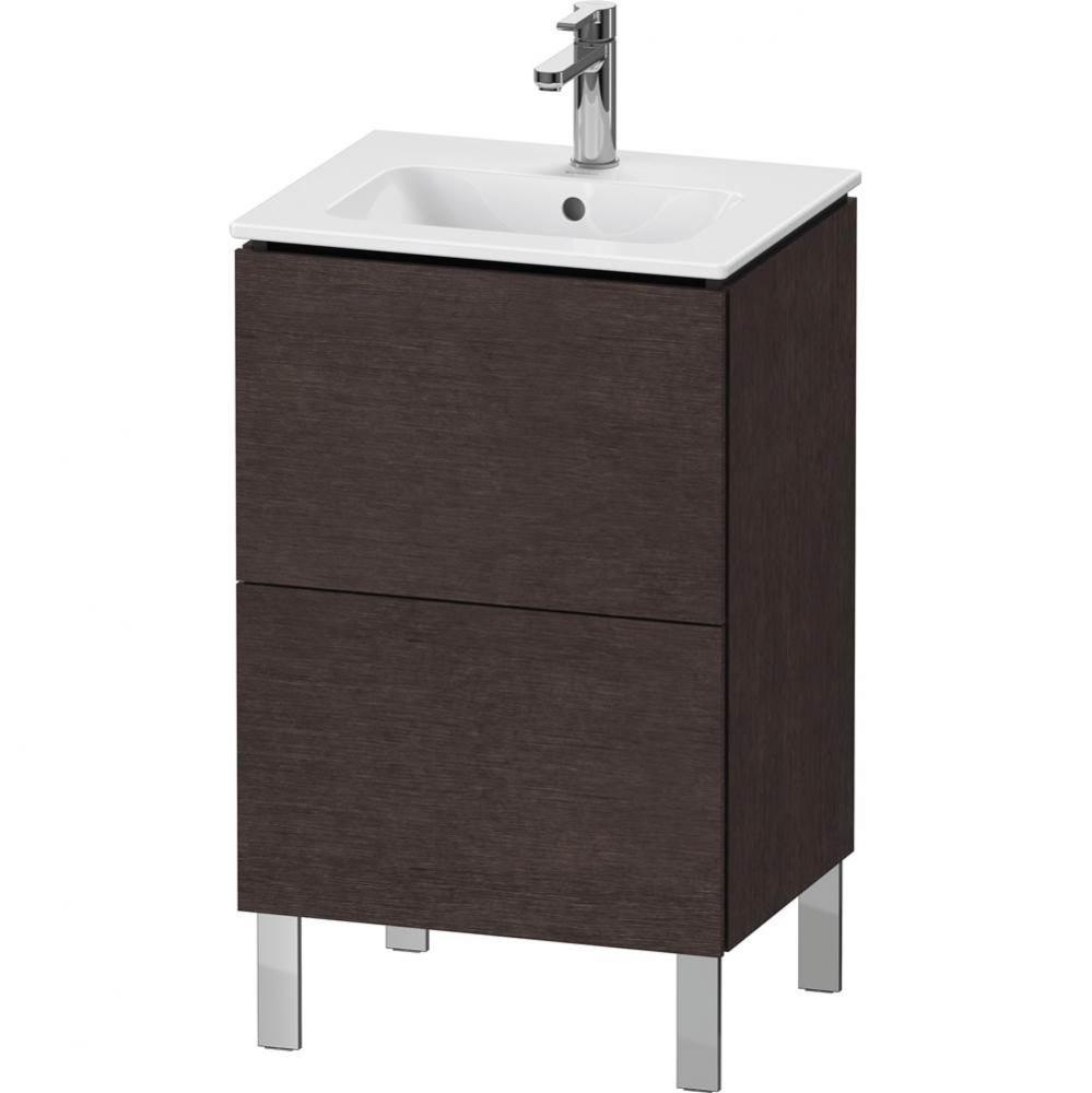 L-Cube Two Drawer Floorstanding Vanity Unit Dark Brushed Oak