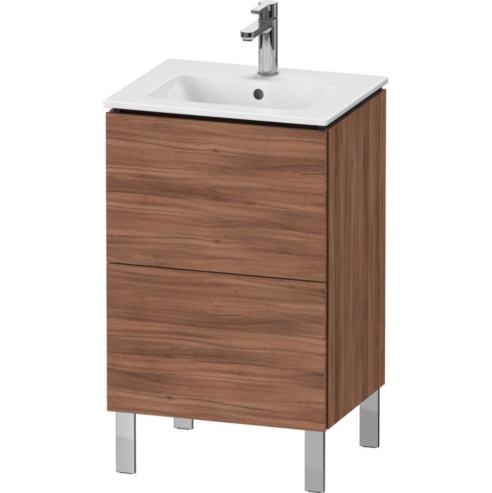 L-Cube Two Drawer Floorstanding Vanity Unit Walnut