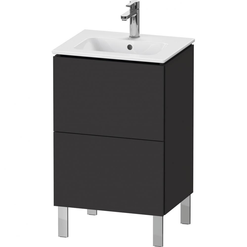 L-Cube Two Drawer Floorstanding Vanity Unit Graphite