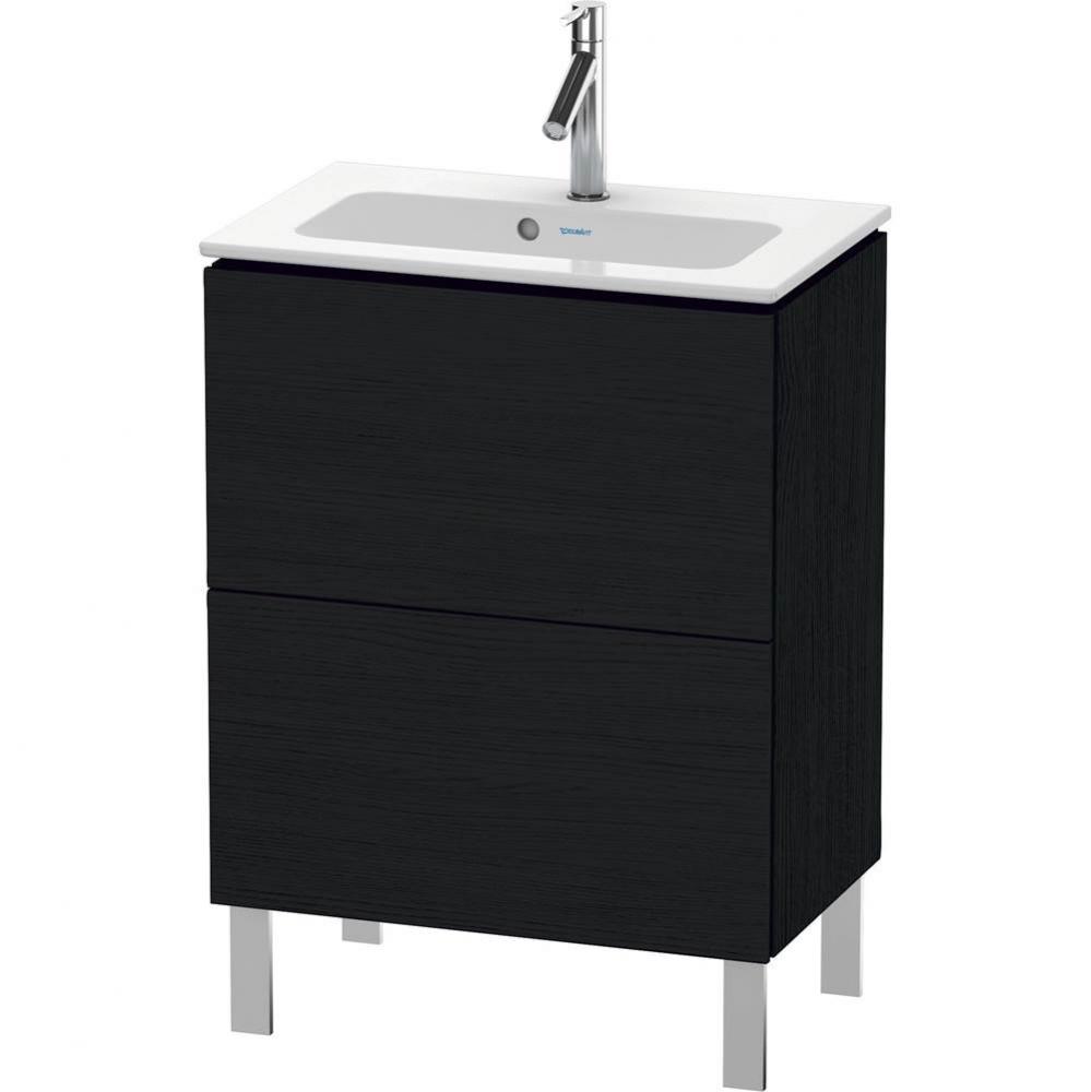 L-Cube Two Drawer Floorstanding Vanity Unit Oak Black