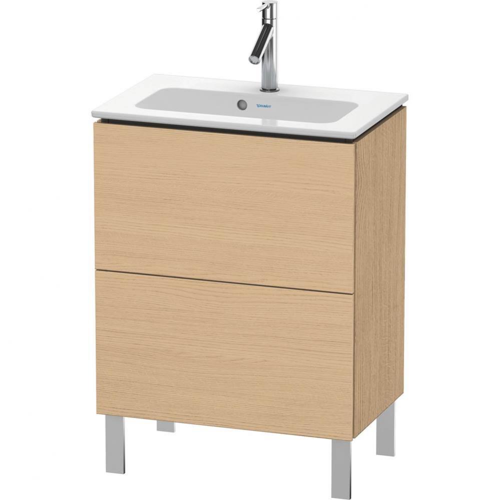 L-Cube Two Drawer Floorstanding Vanity Unit Natural Oak