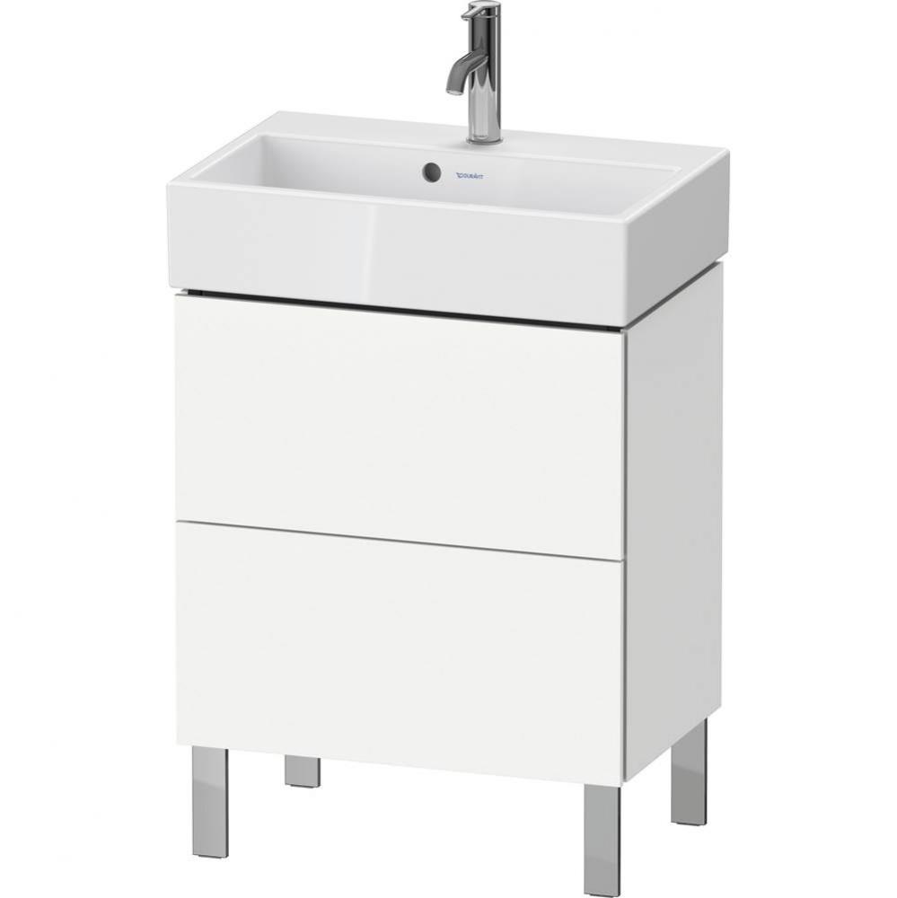 L-Cube Two Drawer Floorstanding Vanity Unit White