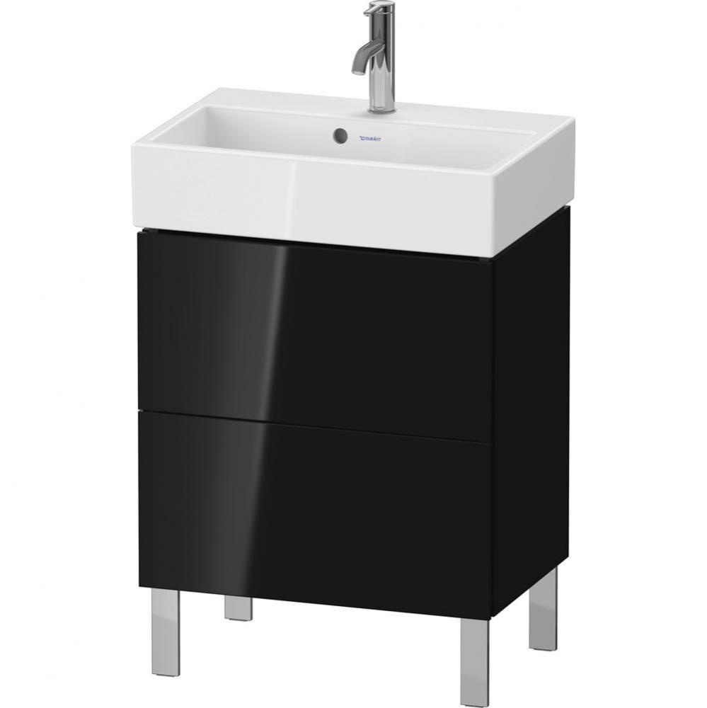 L-Cube Two Drawer Floorstanding Vanity Unit Black