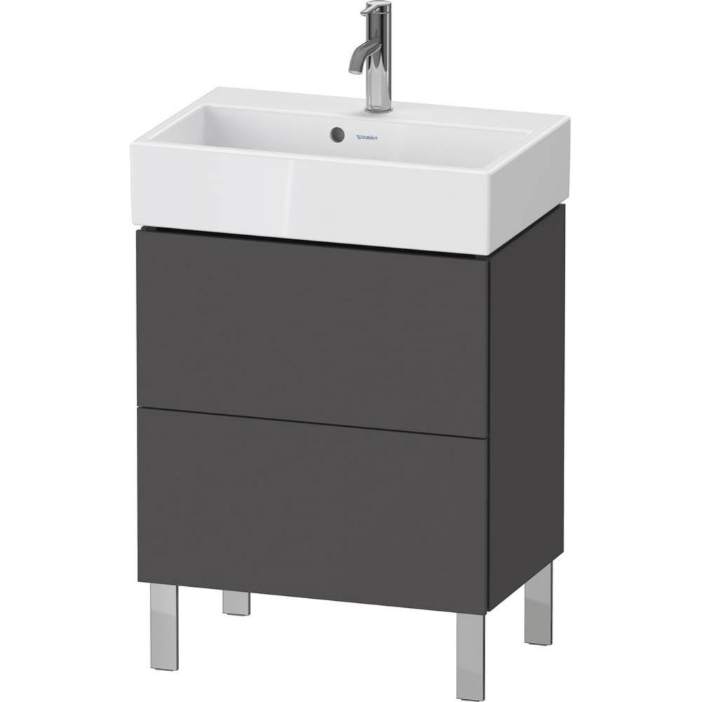 L-Cube Two Drawer Floorstanding Vanity Unit Graphite