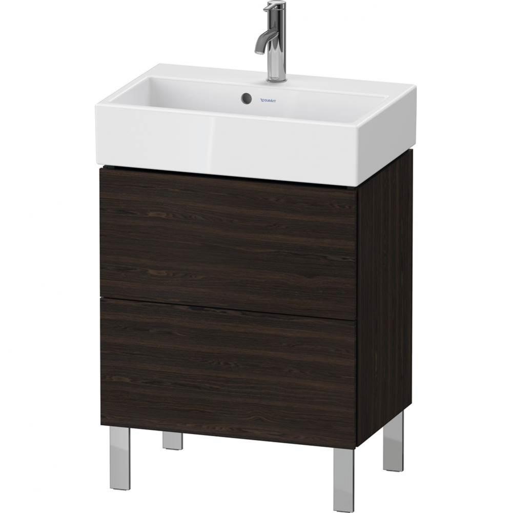 L-Cube Two Drawer Floorstanding Vanity Unit Walnut Brushed