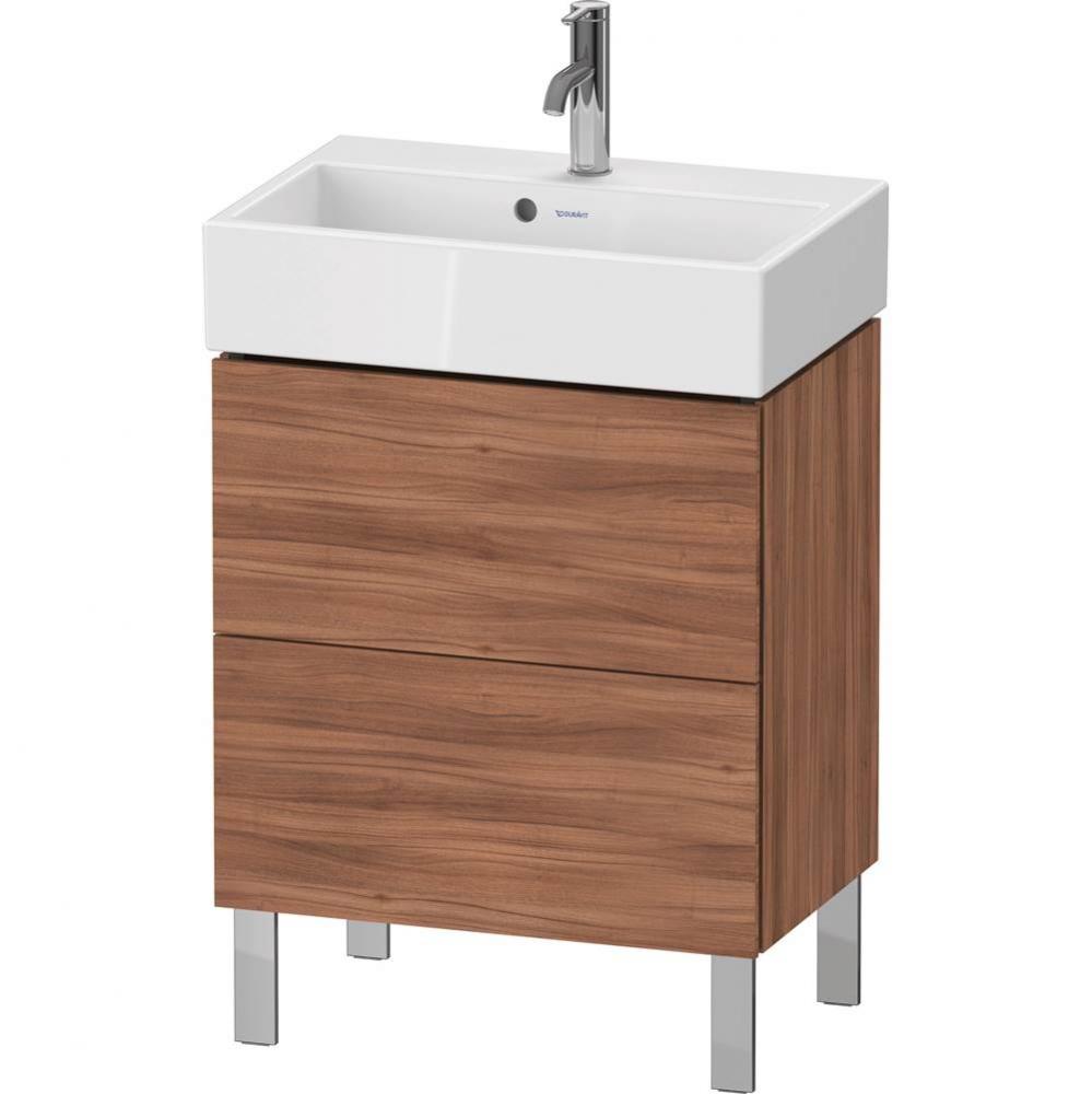 L-Cube Two Drawer Floorstanding Vanity Unit Walnut