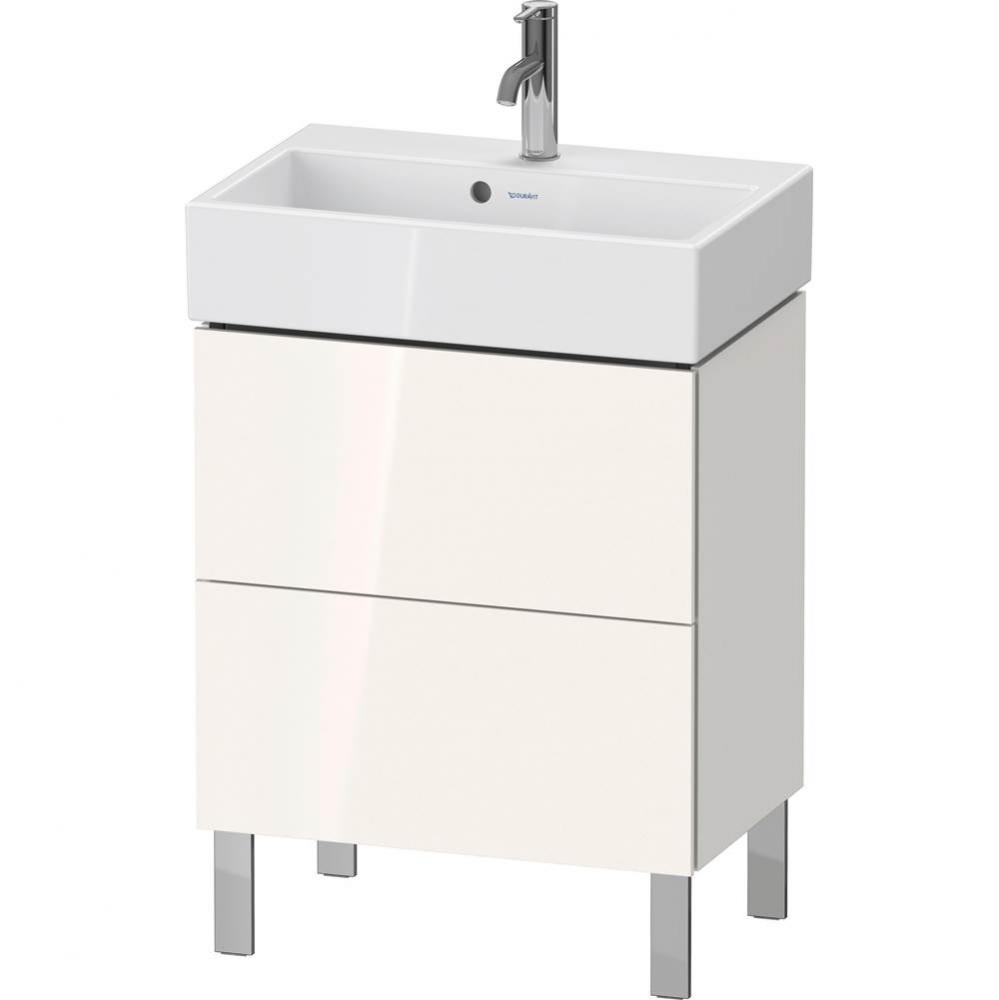 L-Cube Two Drawer Floorstanding Vanity Unit White