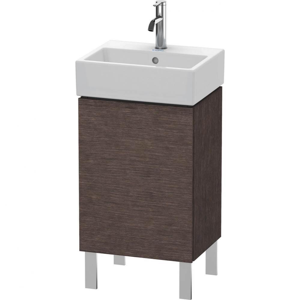 L-Cube One Door Floorstanding Vanity Unit Dark Brushed Oak