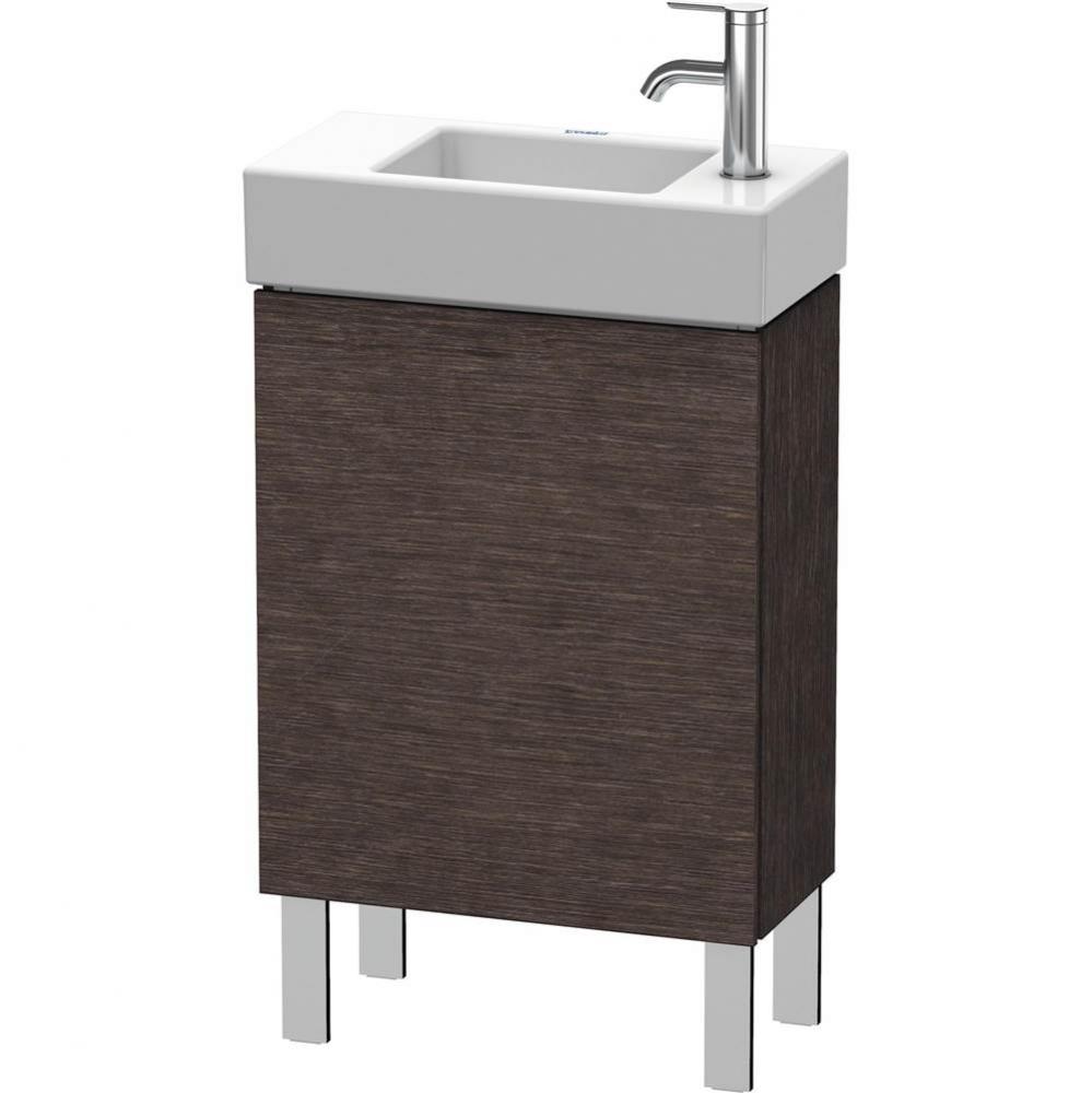 L-Cube One Door Floorstanding Vanity Unit Dark Brushed Oak