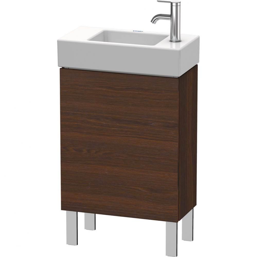 L-Cube One Door Floorstanding Vanity Unit Walnut Brushed