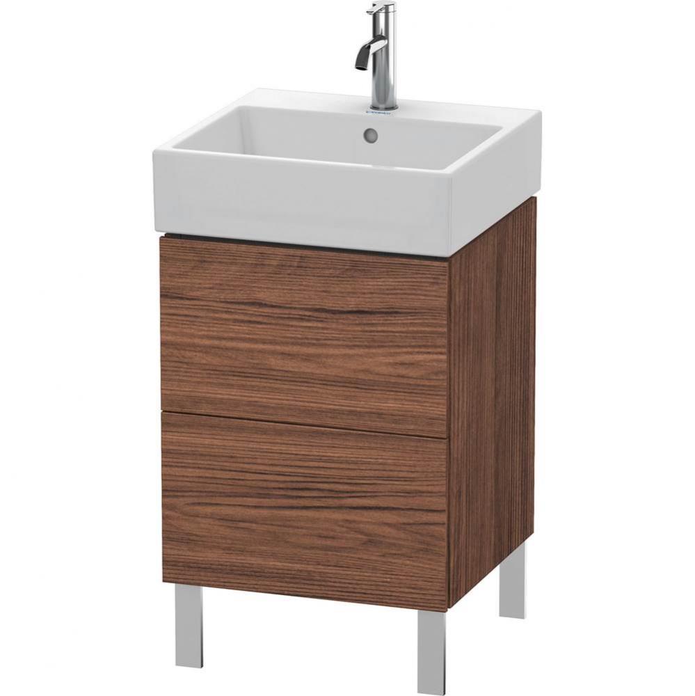 L-Cube Two Drawer Floorstanding Vanity Unit Walnut Dark