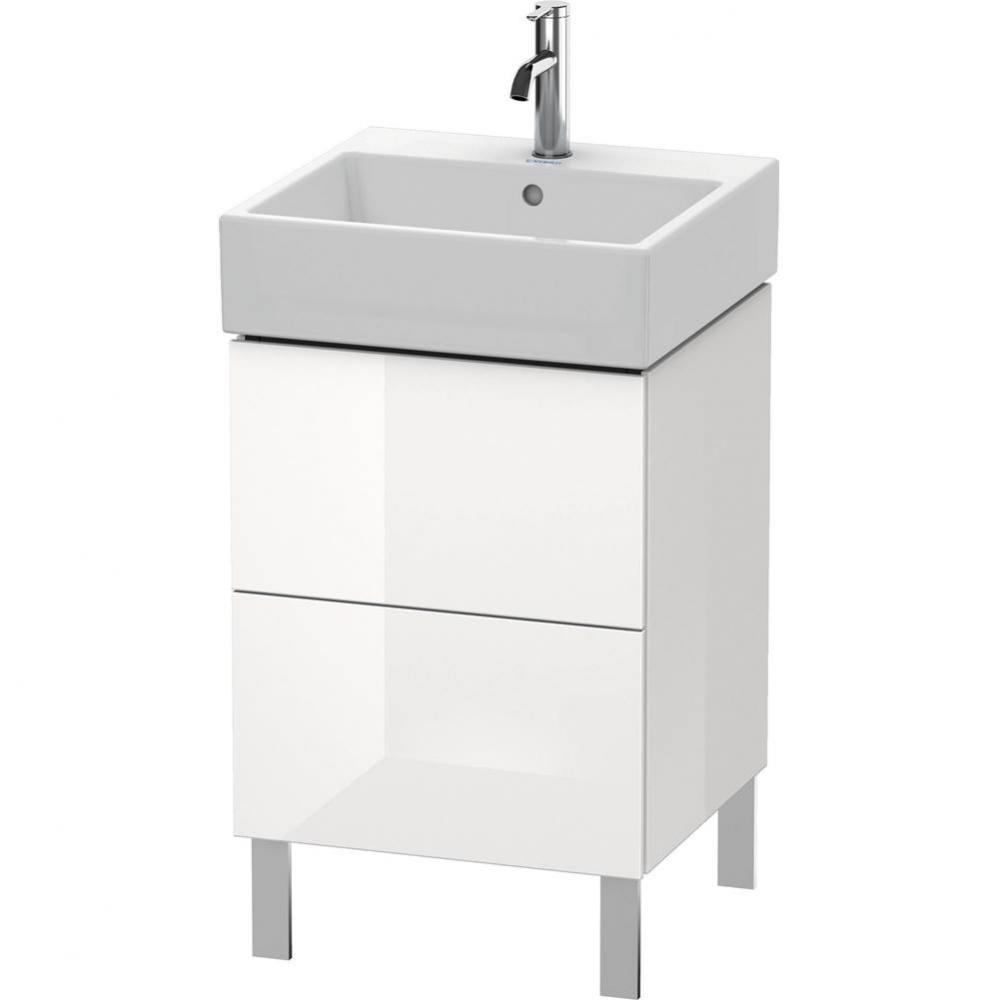 L-Cube Two Drawer Floorstanding Vanity Unit White