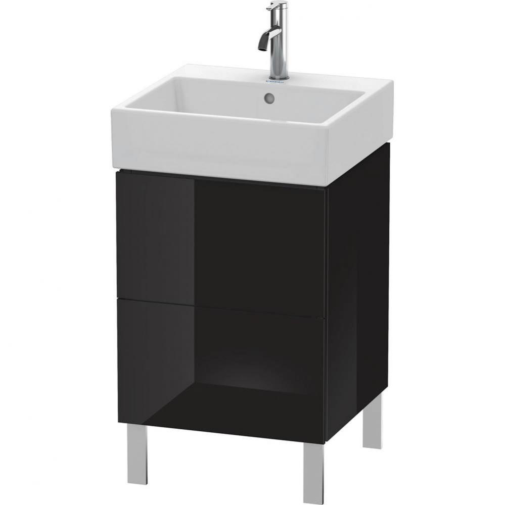 L-Cube Two Drawer Floorstanding Vanity Unit Black