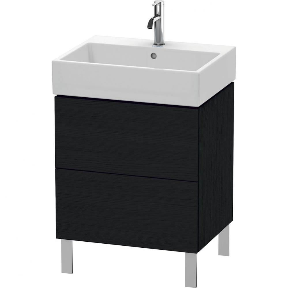 L-Cube Two Drawer Floorstanding Vanity Unit Oak Black