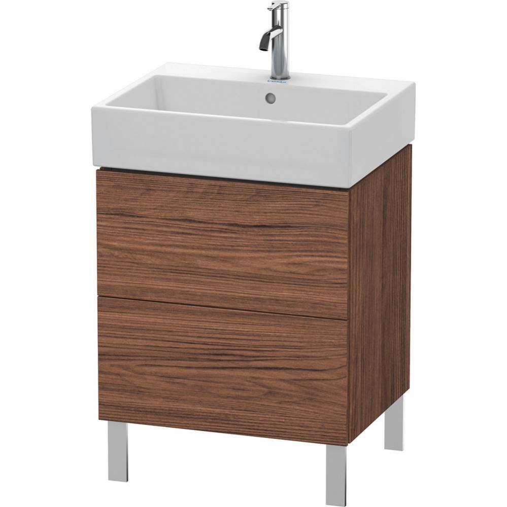 L-Cube Two Drawer Floorstanding Vanity Unit Walnut Dark