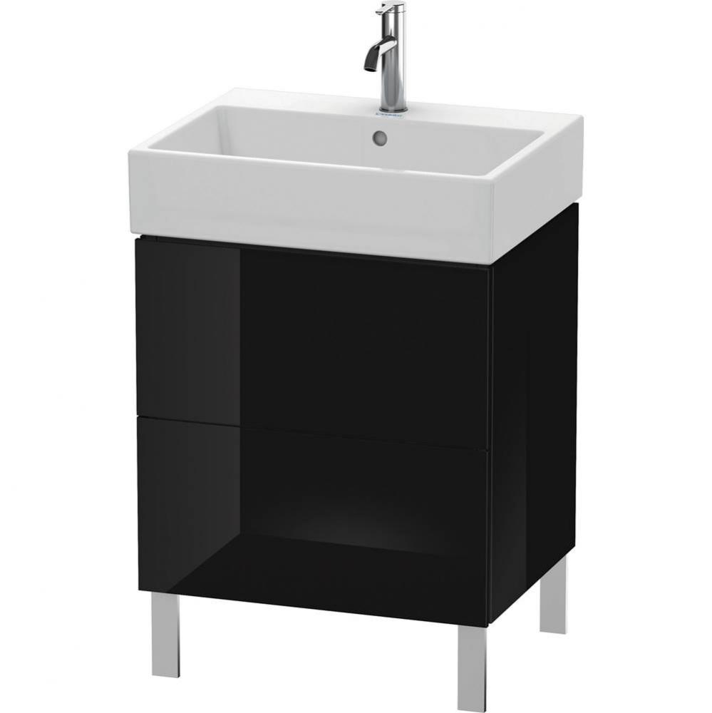 L-Cube Two Drawer Floorstanding Vanity Unit Black