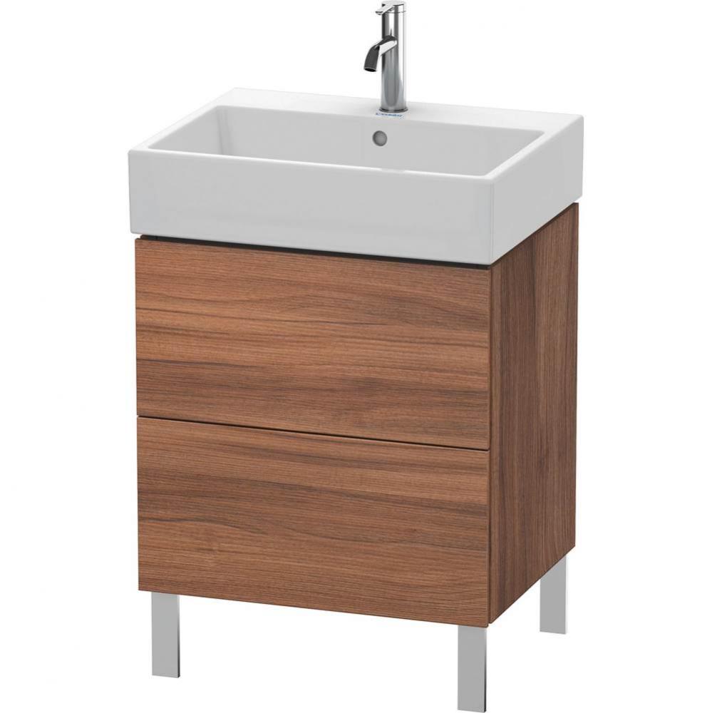 L-Cube Two Drawer Floorstanding Vanity Unit Walnut