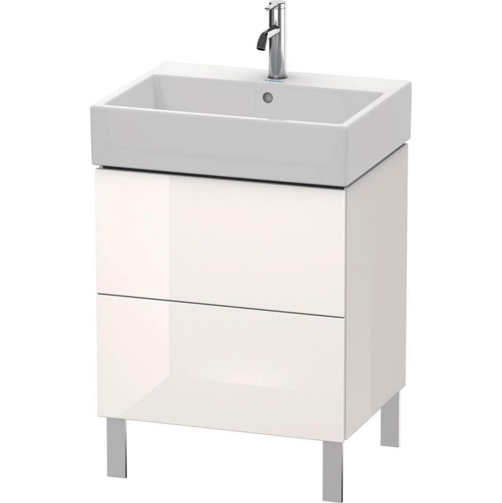 L-Cube Two Drawer Floorstanding Vanity Unit White