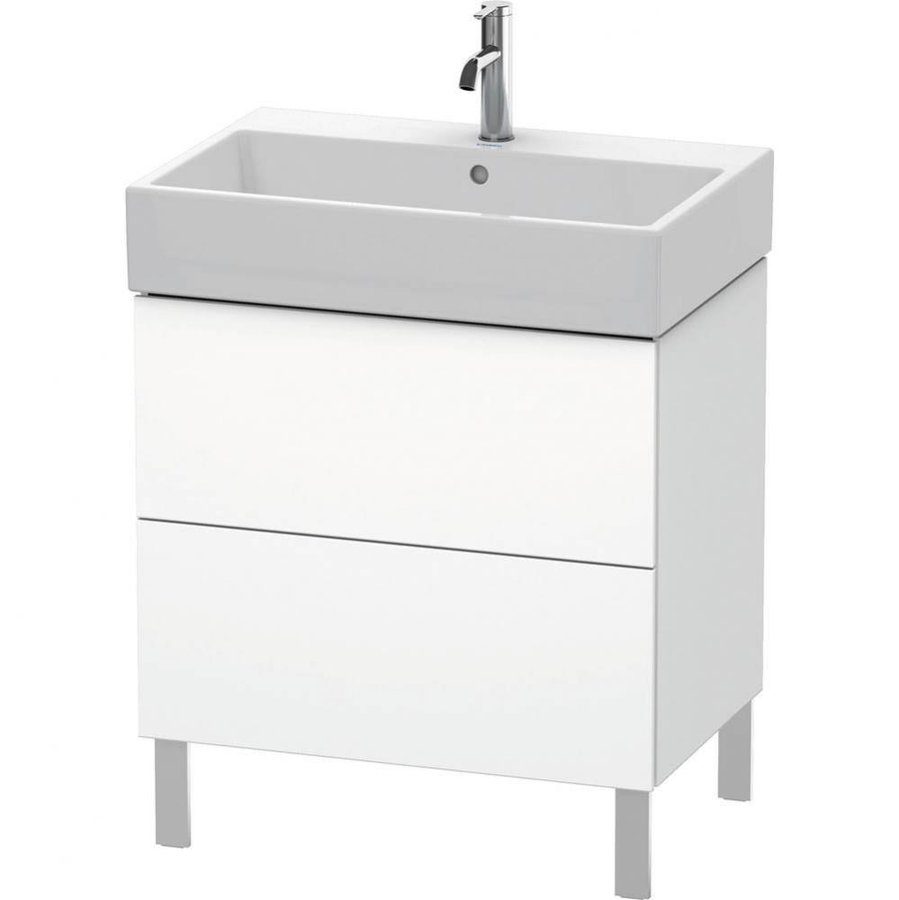 L-Cube Two Drawer Floorstanding Vanity Unit White