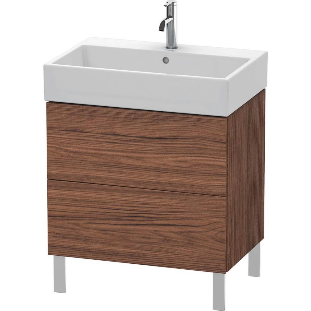 L-Cube Two Drawer Floorstanding Vanity Unit Walnut Dark