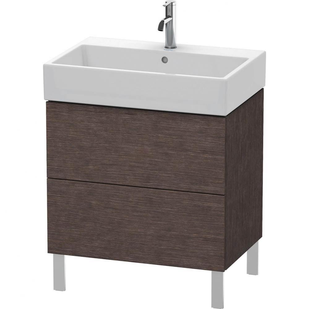 L-Cube Two Drawer Floorstanding Vanity Unit Dark Brushed Oak