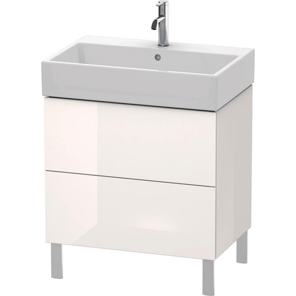 L-Cube Two Drawer Floorstanding Vanity Unit White