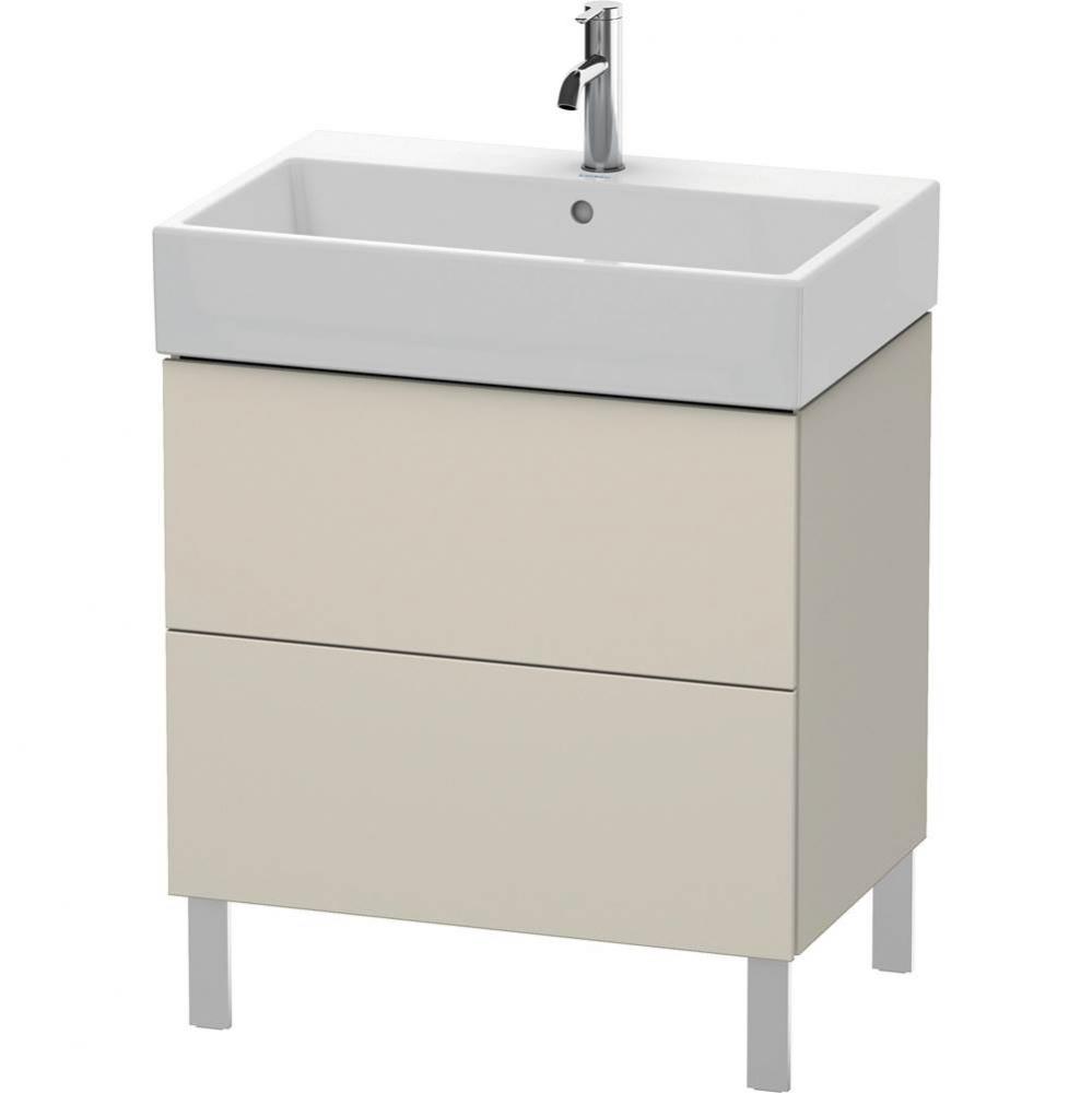 L-Cube Two Drawer Floorstanding Vanity Unit Taupe