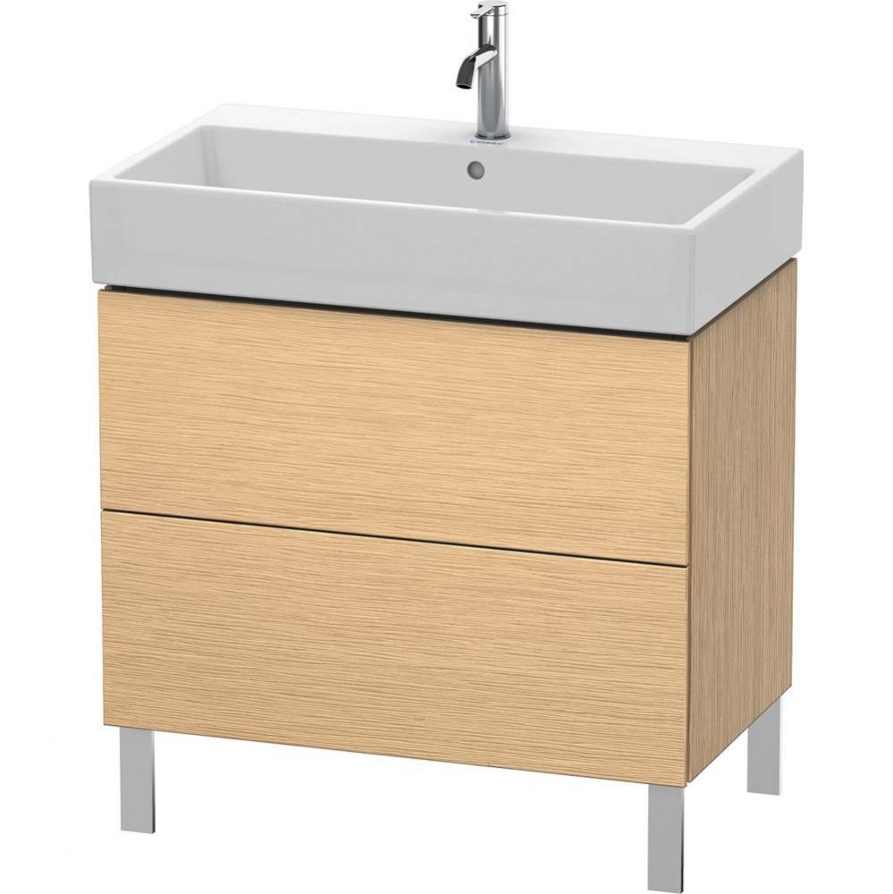 Duravit L-Cube Two Drawer Floorstanding Vanity Unit Brushed Oak