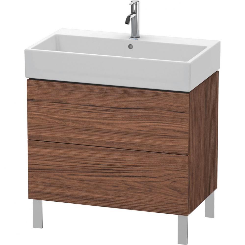 L-Cube Two Drawer Floorstanding Vanity Unit Walnut Dark