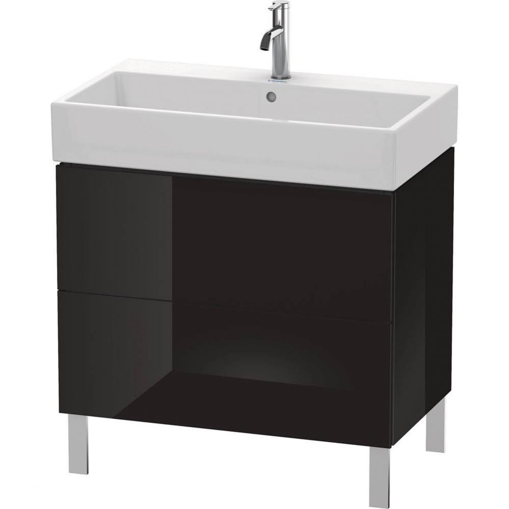 L-Cube Two Drawer Floorstanding Vanity Unit Black