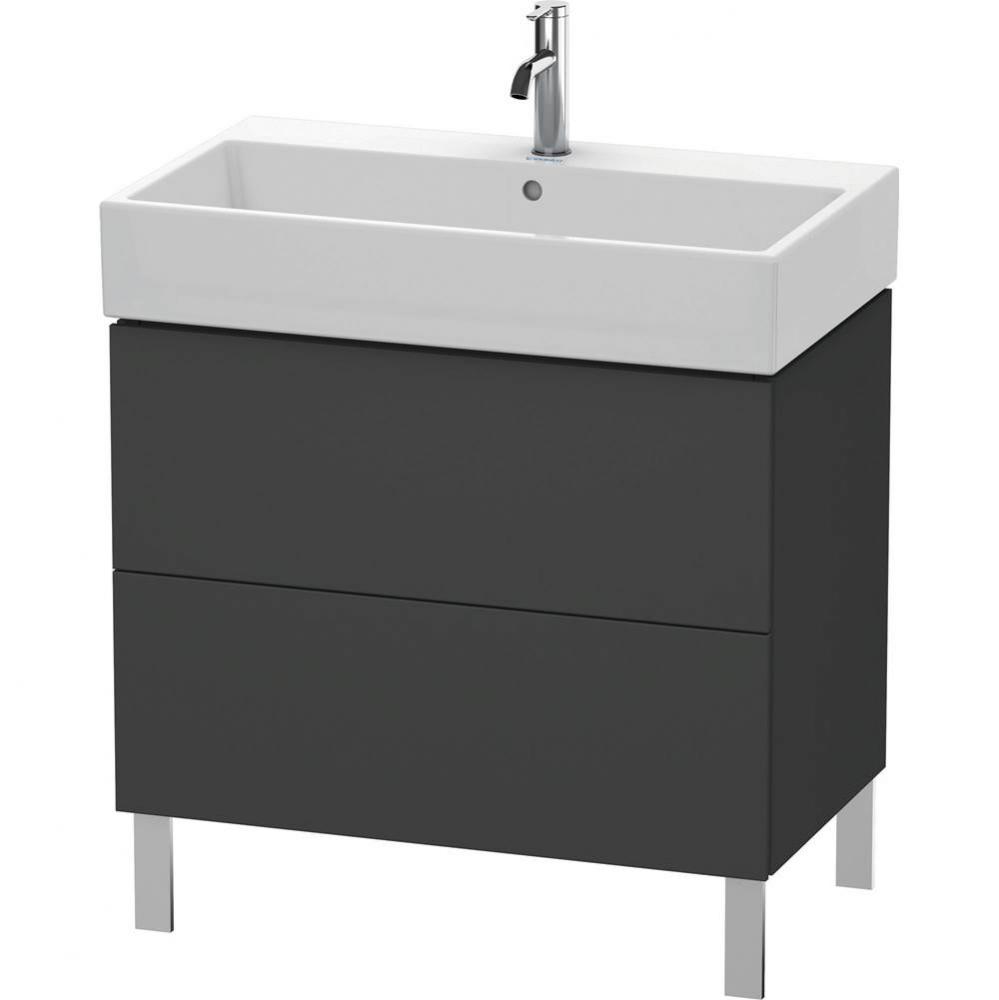 L-Cube Two Drawer Floorstanding Vanity Unit Graphite