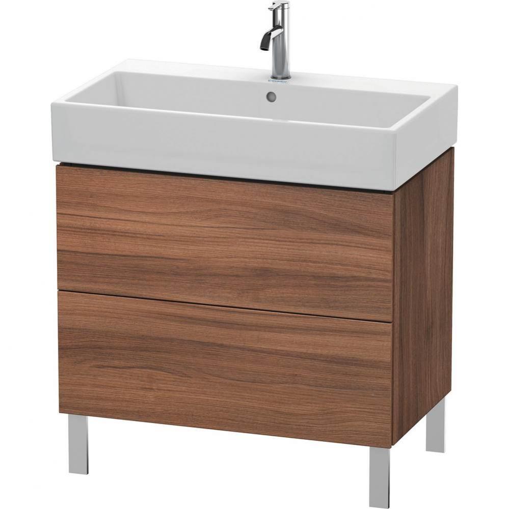 L-Cube Two Drawer Floorstanding Vanity Unit Walnut