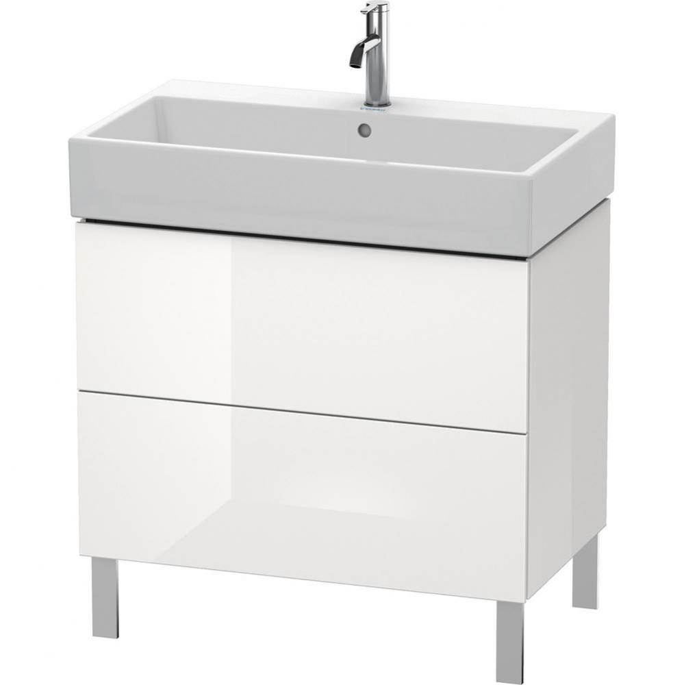 L-Cube Two Drawer Floorstanding Vanity Unit White