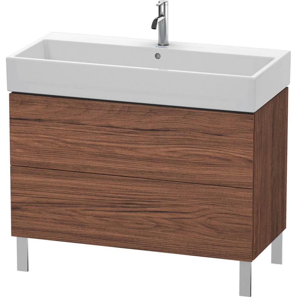 L-Cube Two Drawer Floorstanding Vanity Unit Walnut Dark