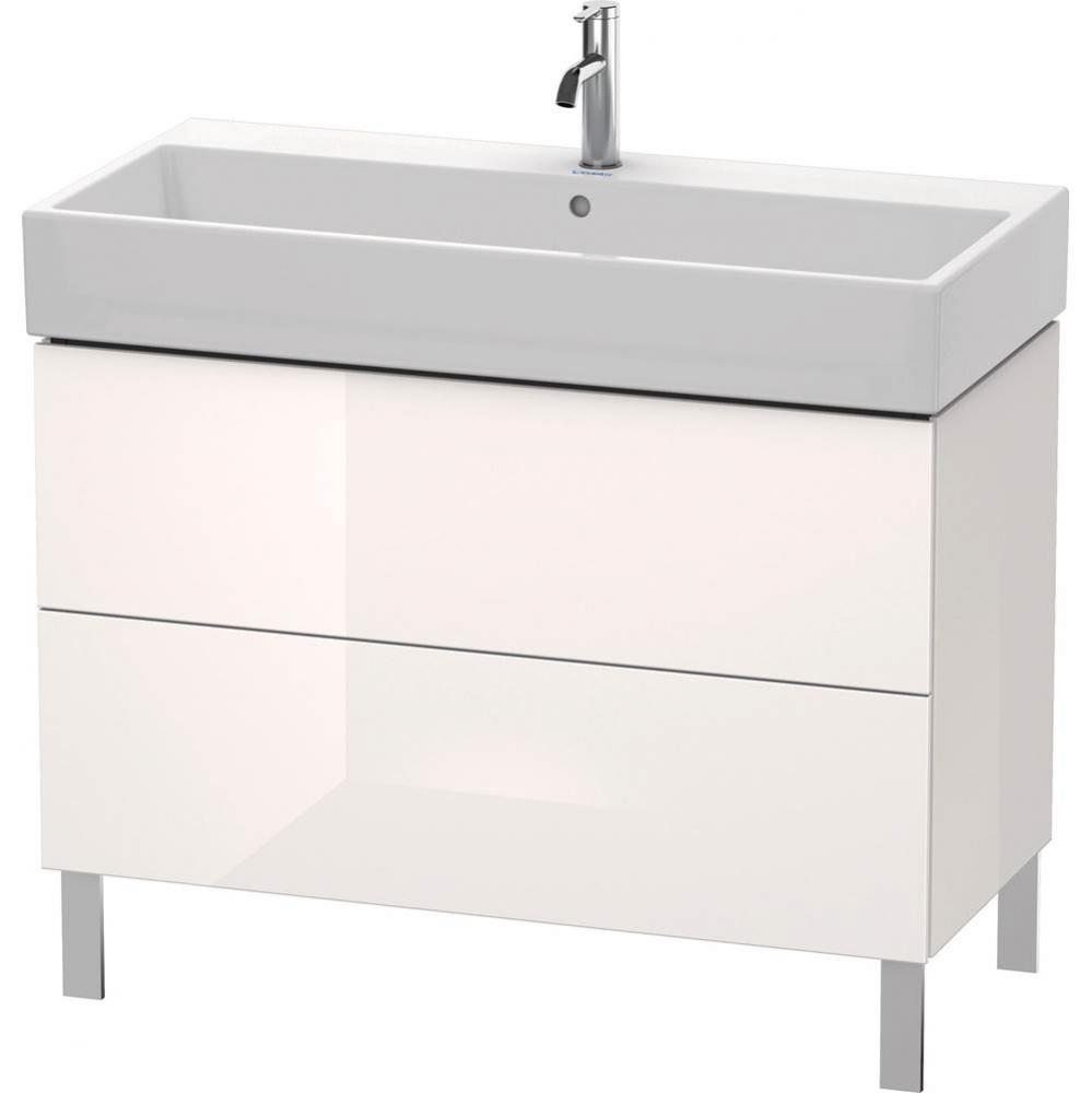 L-Cube Two Drawer Floorstanding Vanity Unit White