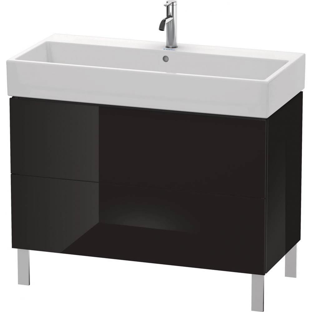 L-Cube Two Drawer Floorstanding Vanity Unit Black