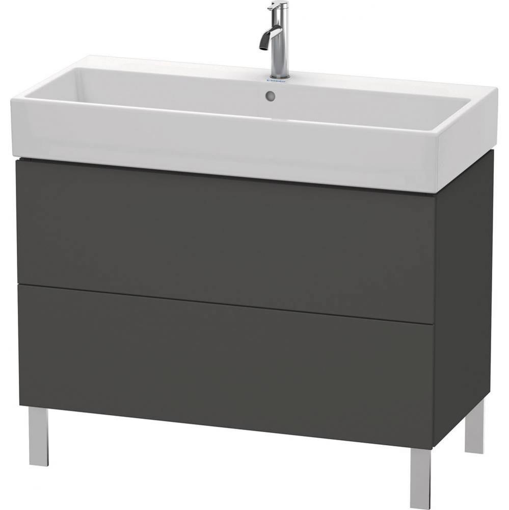 L-Cube Two Drawer Floorstanding Vanity Unit Graphite