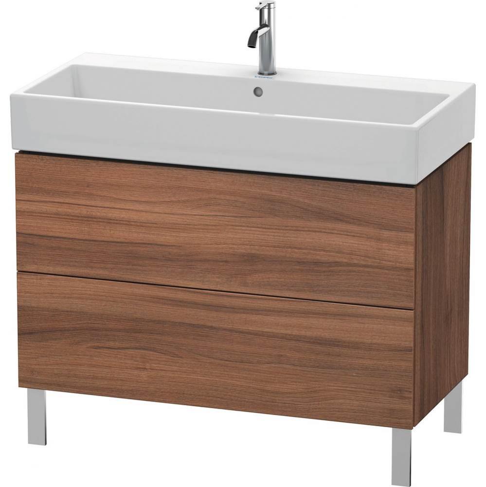 L-Cube Two Drawer Floorstanding Vanity Unit Walnut