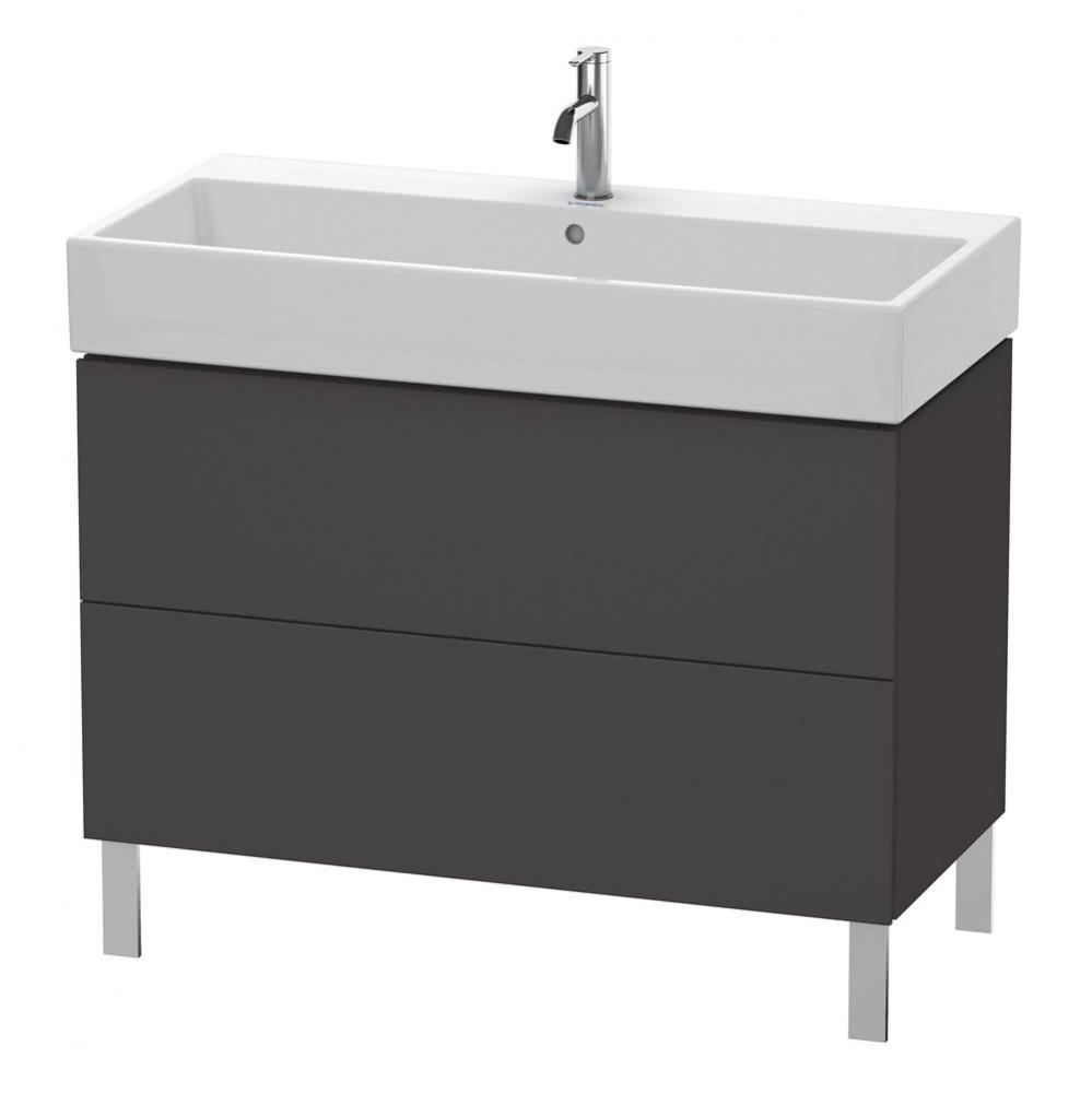 L-Cube Two Drawer Floorstanding Vanity Unit Graphite