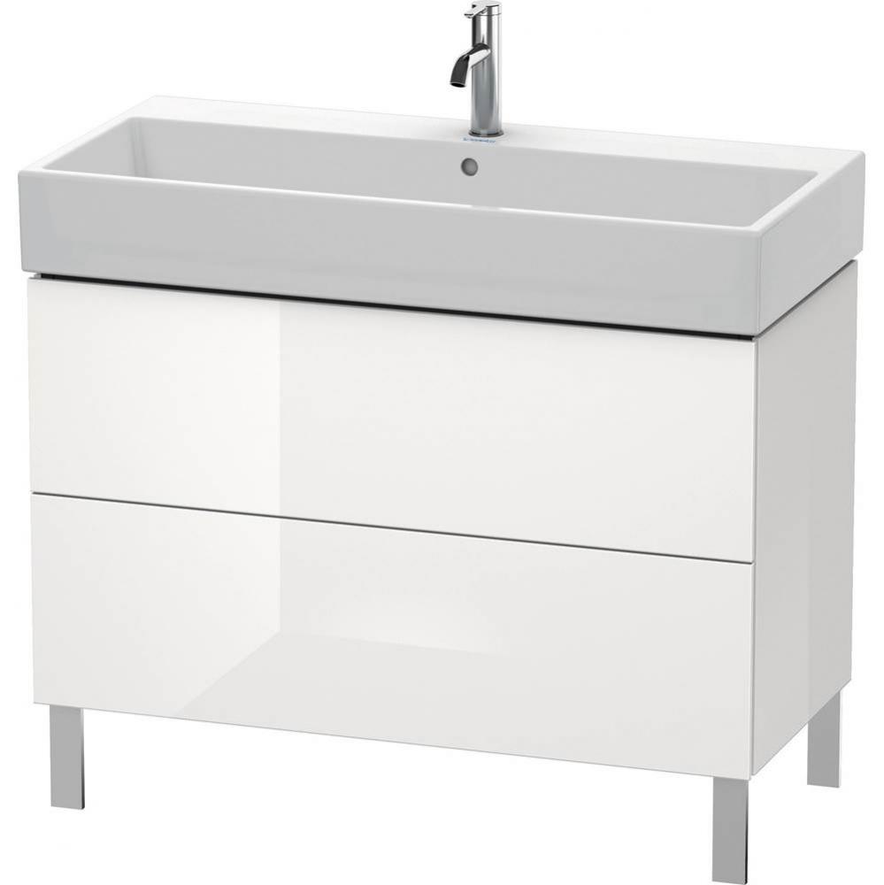 L-Cube Two Drawer Floorstanding Vanity Unit White