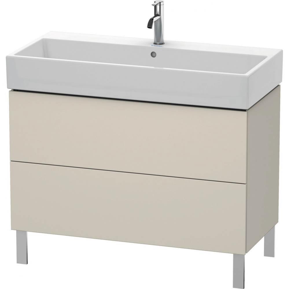 L-Cube Two Drawer Floorstanding Vanity Unit Taupe